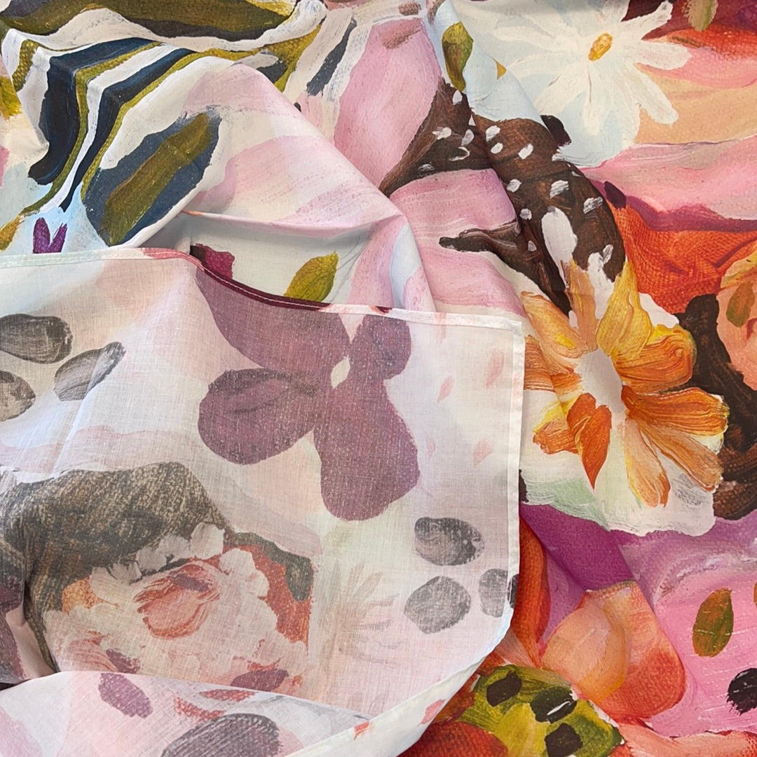 “Settle petal” Cotton voile scarf